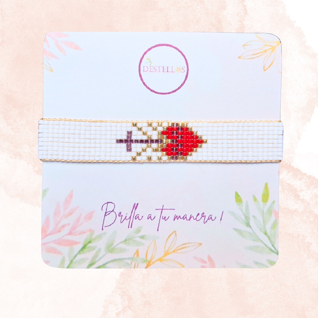 PULSERA SAGRADO CORAZON   (blanco) 3