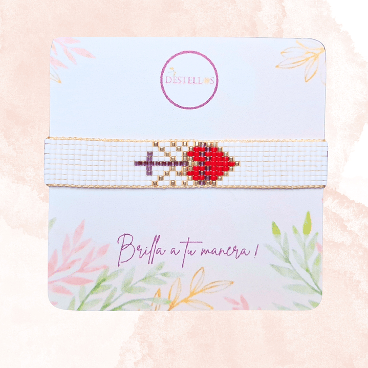 PULSERA SAGRADO CORAZON   (blanco) 3