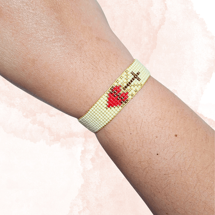 PULSERA SAGRADO CORAZON   (marfil) 2
