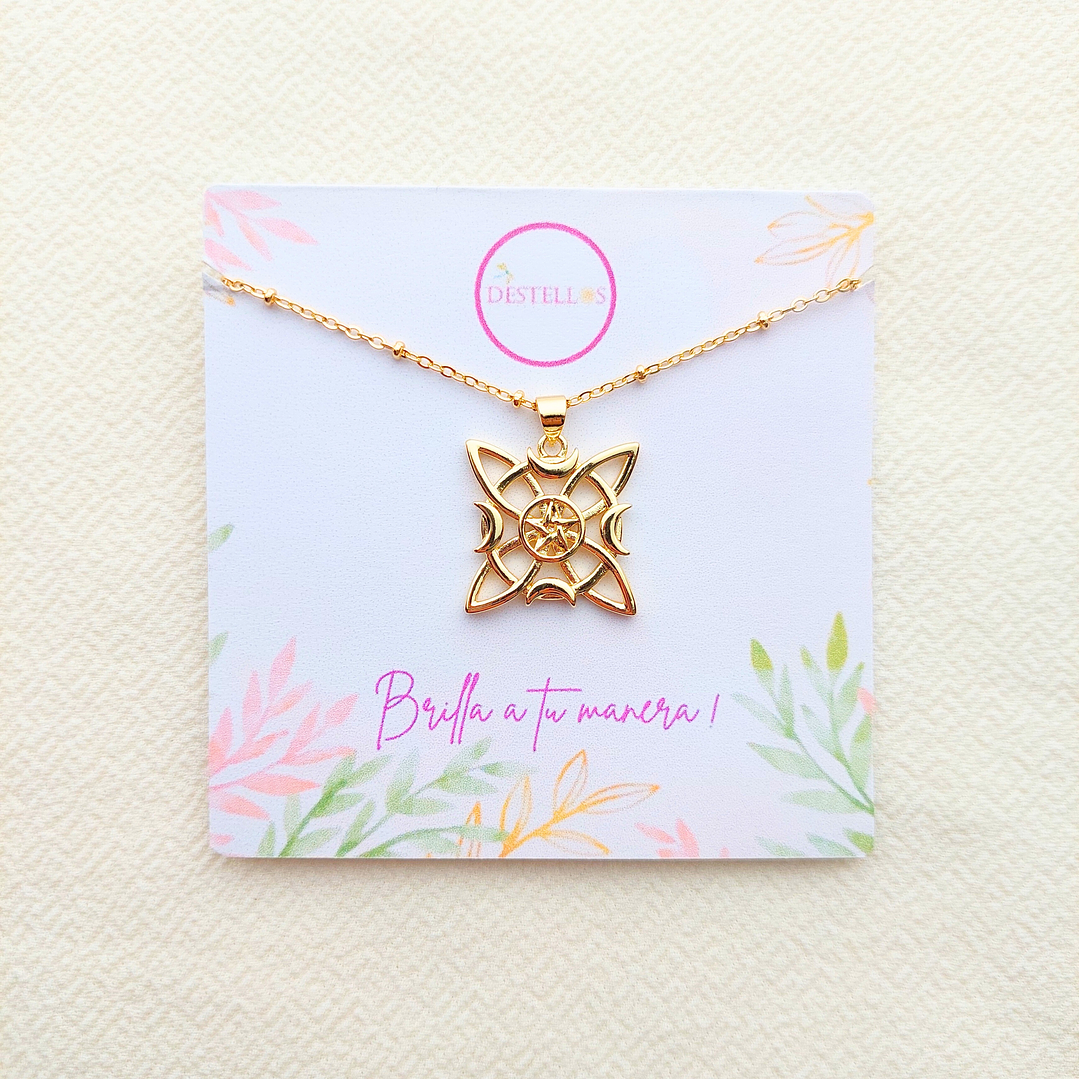 Cadena con dije NUDO DE BRUJA  1