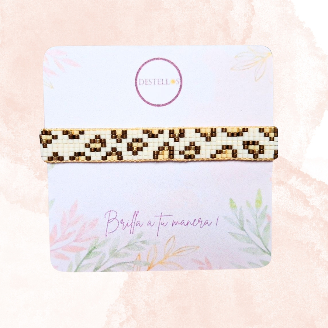 PULSERA LEOPARDO BLANCO 3