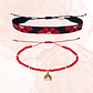 DUO PULSERAS FLORES ROJAS Y CHINITA - Miniatura 1