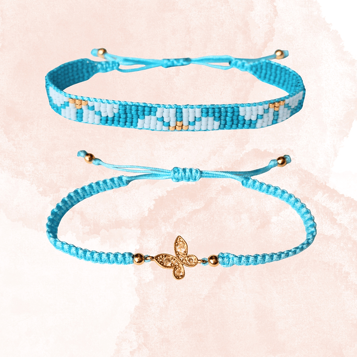 DUO PULSERAS MARGARITAS Y MARIPOSA 1