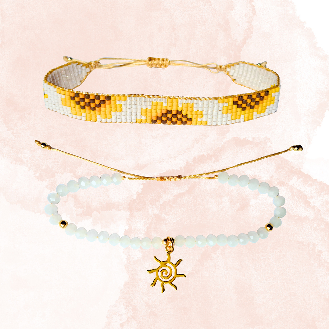 DUO PULSERAS DE GIRASOLES Y SOL 1