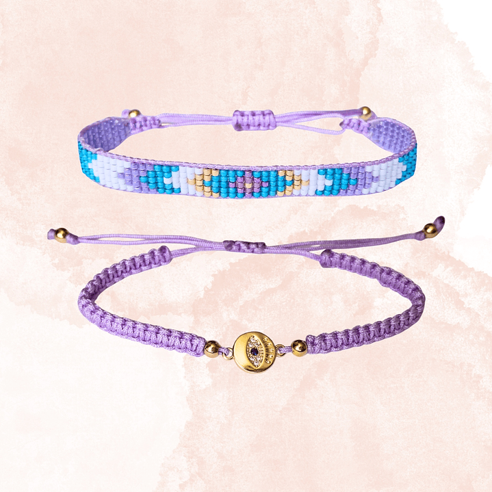 Pulseras dúo Protección lila 1