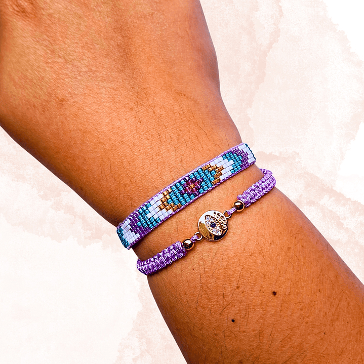 Pulseras dúo Protección lila 2