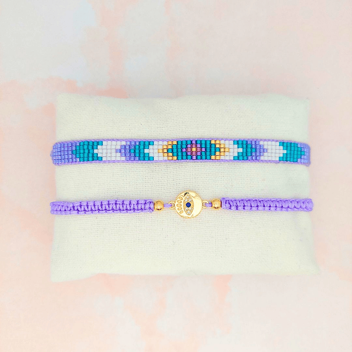Pulseras dúo Protección lila 3
