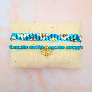 Pulseras dúo Renacer turquesa