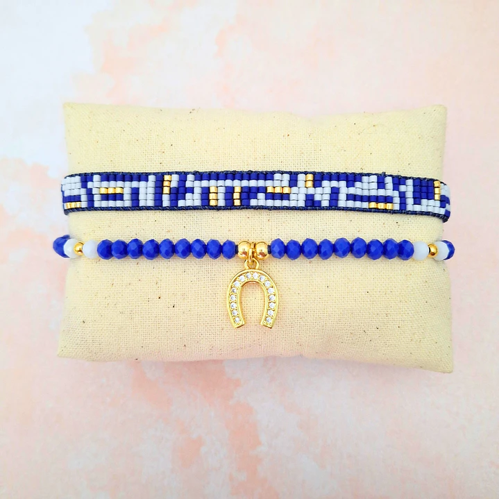 Pulseras dúo Laberinto azul 1