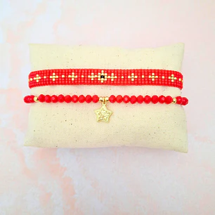 Pulseras dúo Estrellas doradas