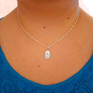 Cadena y medalla Virgen María (enchape de plata)