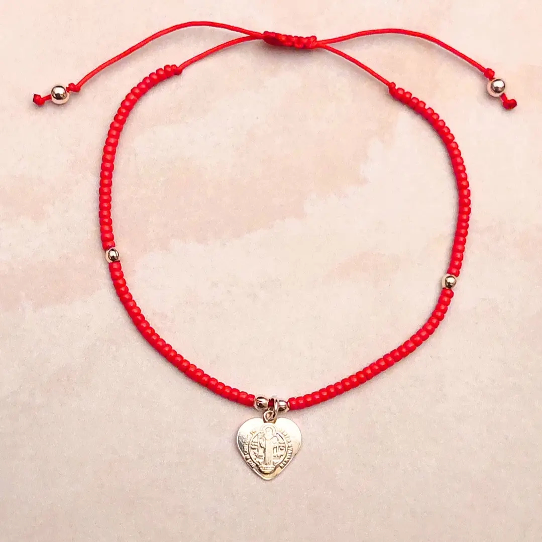 PULSERA ROJA SAN BENITO CORAZON 1