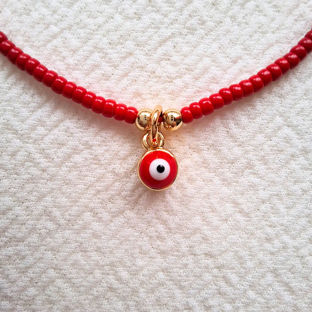 Pulsera Protección Ojo Turco Rojo Rocalla 1