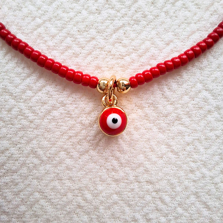 Pulsera Protección Ojo Turco Rojo Rocalla 1