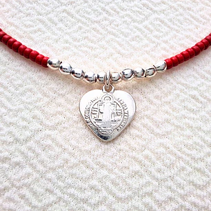 Pulsera Roja San Benito Corazón