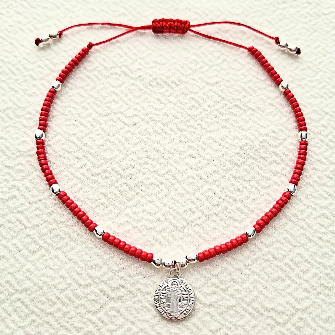 Pulsera Mini San Benito Plateado 3