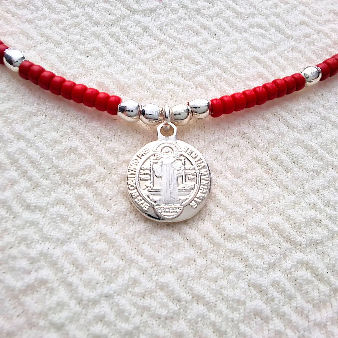Pulsera Mini San Benito Plateado 1