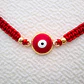 Pulsera Ojo turco rojo en macramé - Miniatura 1
