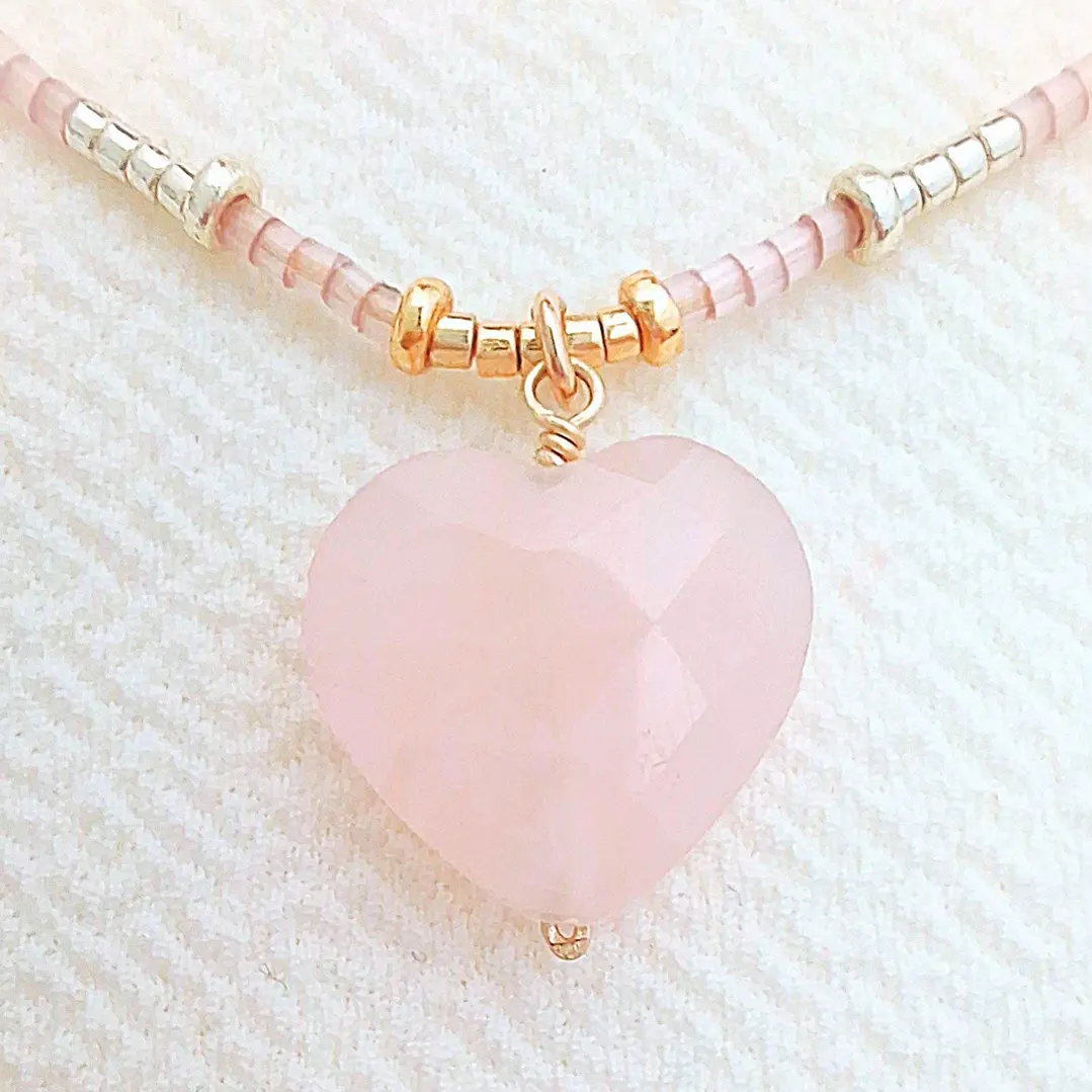 Collar piedra Cuarzo Rosa        