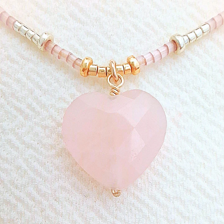 Collar piedra Cuarzo Rosa        