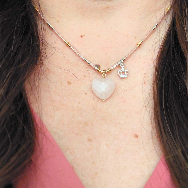 Collar piedra Cuarzo Rosa        