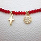Pulsera San Benito y Cruz dorado - Miniatura 2
