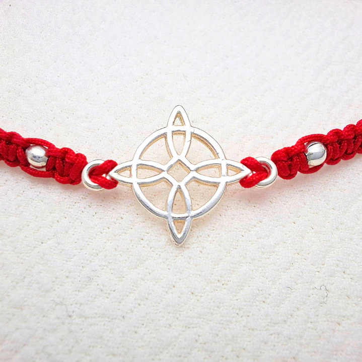 Pulsera Nudo de Bruja plateado 1