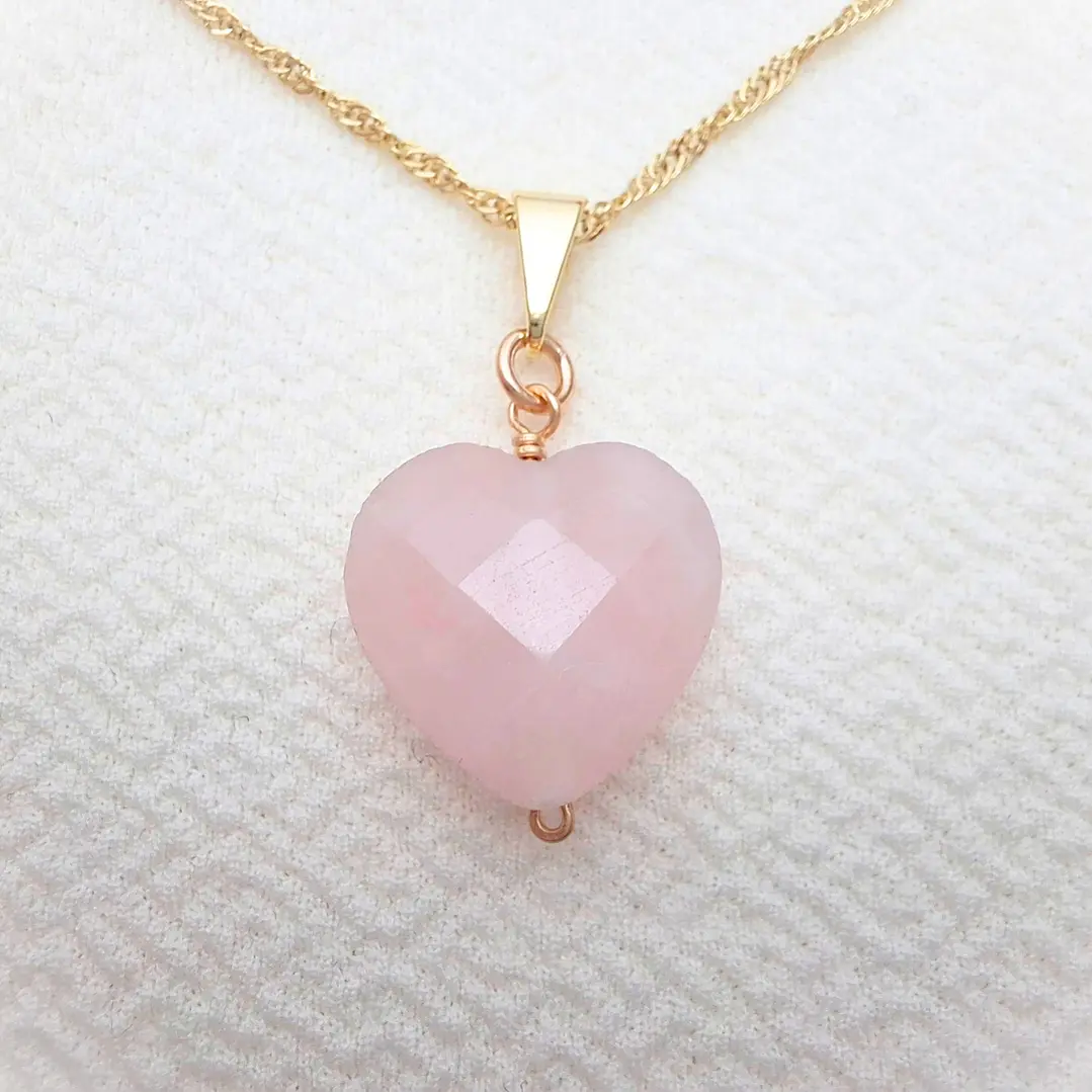 COLLAR CUARZO ROSADO CORAZON 1