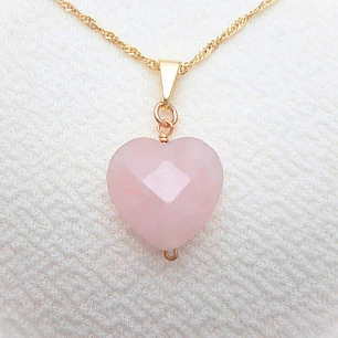 COLLAR CUARZO ROSADO CORAZON
