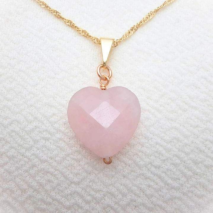 COLLAR CUARZO ROSADO CORAZON 1