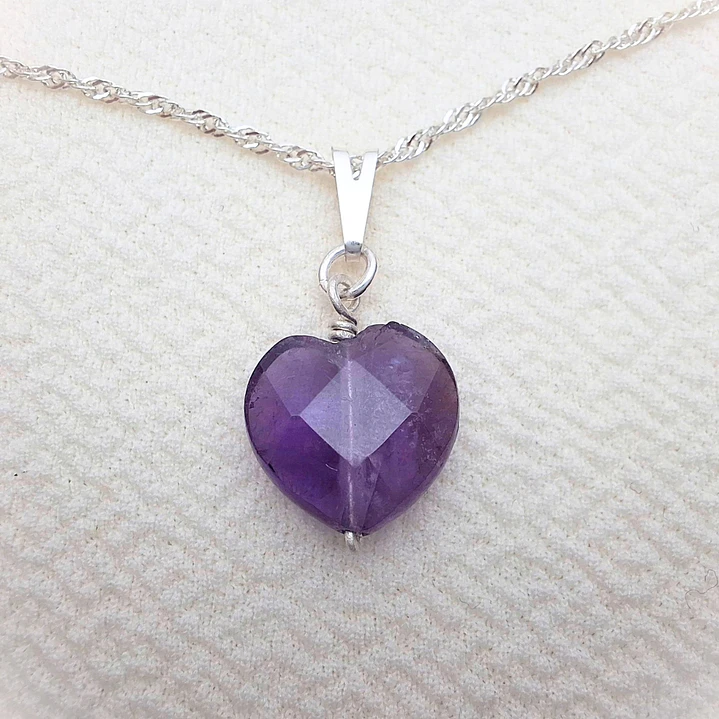 Collar Amatista Corazón 1