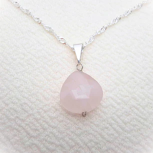 Collar Cuarzo Rosado Gota
