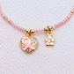 Pulsera Corazon con Listón Rosa y Flor - Miniatura 1