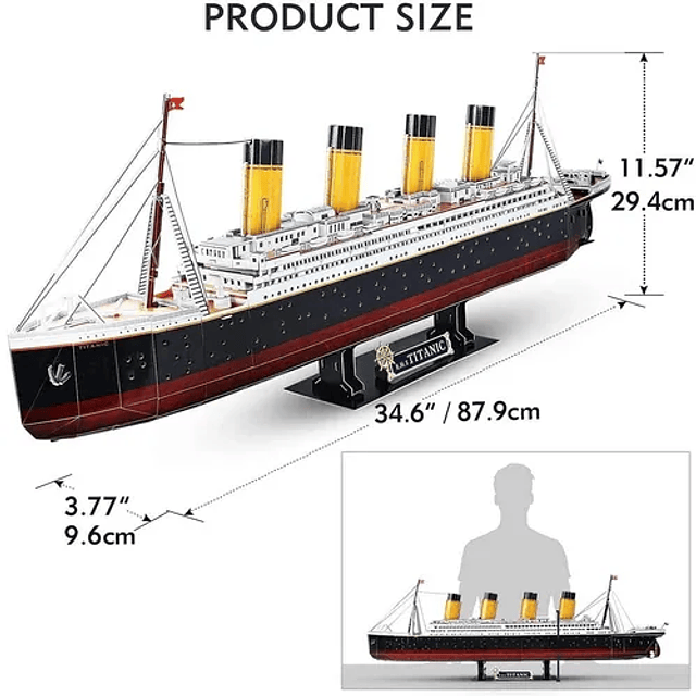 Cubicfun Puzzles 3d Rms Modelo Barco Titanic Luces Led 266pz