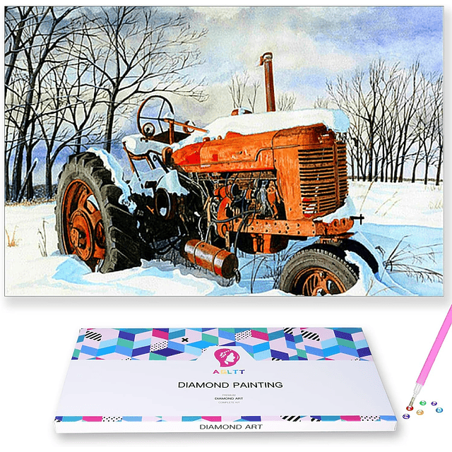 Kits De Pintura De Diamante 5d Tractor 30x40 Cms