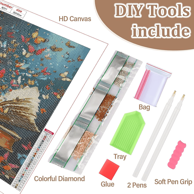 Kits De Pintura De Diamante 5d Diseño Hojas 30x40 Cms