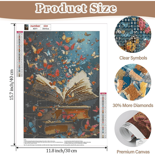 Kits De Pintura De Diamante 5d Diseño Hojas 30x40 Cms