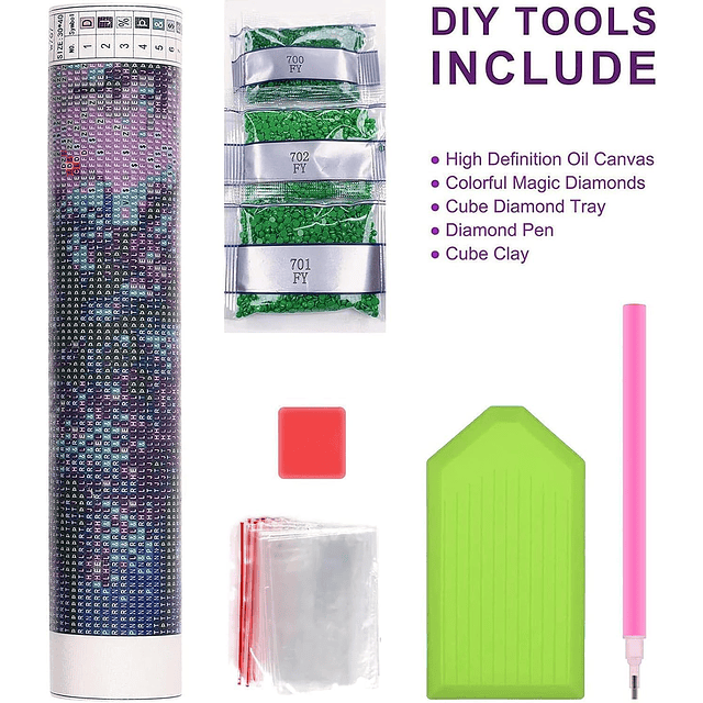 Kits De Pintura De Diamante 5d Diseño Vitral 30 X 40 Cms