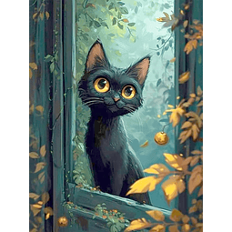 Kits De Pintura De Diamante 5d Diseño Gato 30 X 40 Cms