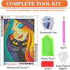 Kits De Pintura De Diamante 5d Diseño Gato 30 X 40 Cms