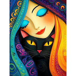 Kits De Pintura De Diamante 5d Diseño Gato 30 X 40 Cms