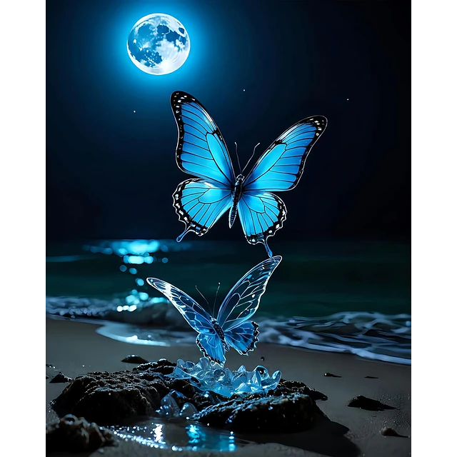 Kits De Pintura De Diamante 5d Diseño Mariposas 30x40 Cms