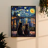 Kits De Pintura De Diamante 5d Diseño Gato Negro 30x40 Cms