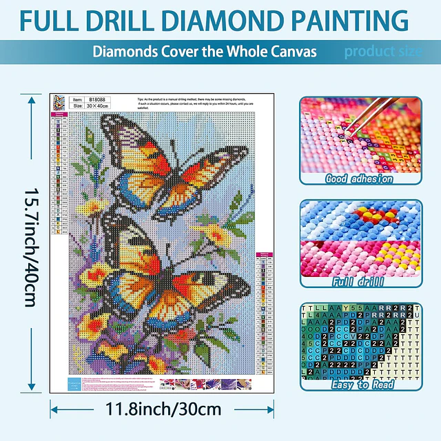 Kits De Pintura De Diamante 5d Diseño Multicolor 30x40 Cms