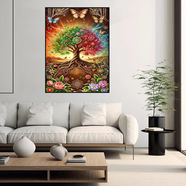 Kits De Pintura De Diamante 5d Diseño Arbol 30 X 40 Cm