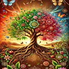 Kits De Pintura De Diamante 5d Diseño Arbol 30 X 40 Cm