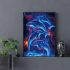 Kits De Pintura De Diamante 5d Diseño Delfines 30 X 40 Cms