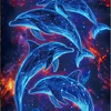 Kits De Pintura De Diamante 5d Diseño Delfines 30 X 40 Cms