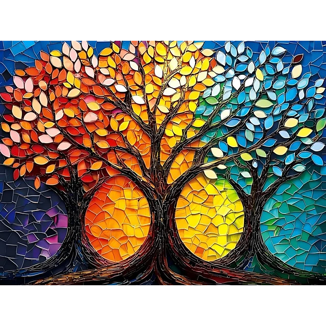 Kits De Pintura De Diamante 5d Hojas Otoño 30x40 Cms