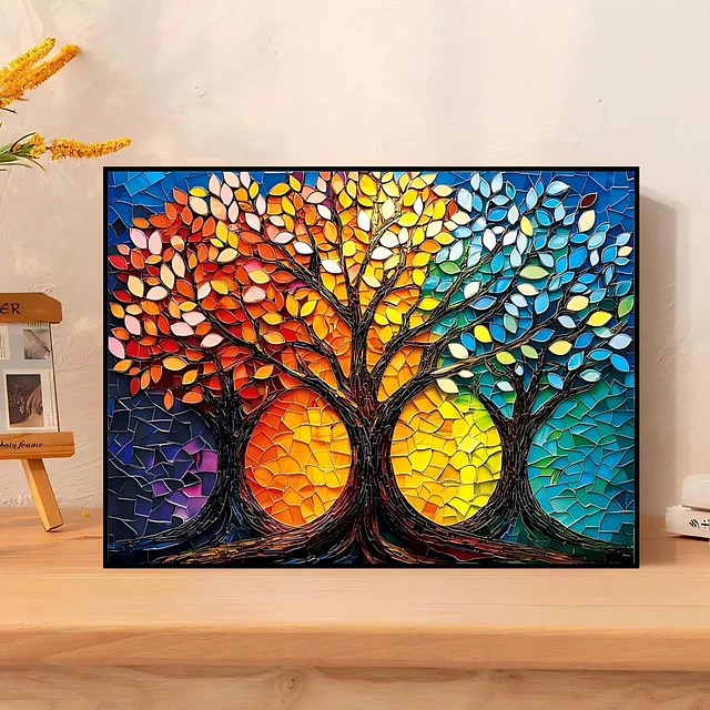 Kits De Pintura De Diamante 5d Hojas Otoño 30x40 Cms